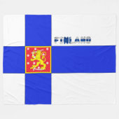 Finnische Flagge Fleecedecke (Vorderseite (Horizontal))