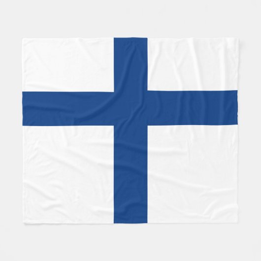 Finnische Flagge Fleecedecke (Vorderseite (Horizontal))