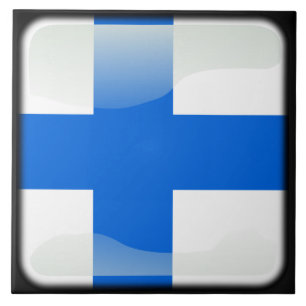 Finnische Flagge Fliese