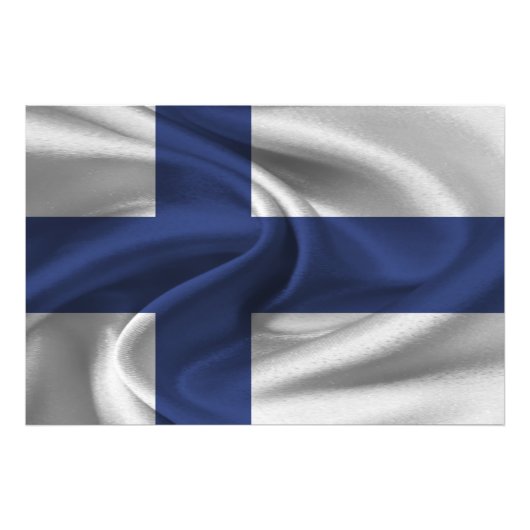 Finnische Flagge Fotodruck (Vorne)
