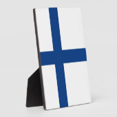 Finnische Flagge Fotoplatte (Seite)