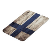 Finnische Flagge für Altholzkörner Magnet (Linke Seite)