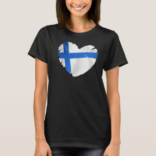 Finnische Flagge für Herzform Finnland T-Shirt