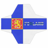 Finnische Flagge Fußball (Flach)