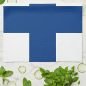 Finnische Flagge Geschirrtuch (Gefaltet)