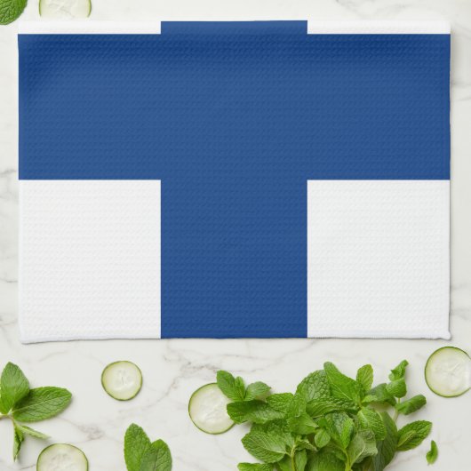 Finnische Flagge Geschirrtuch (Gefaltet)