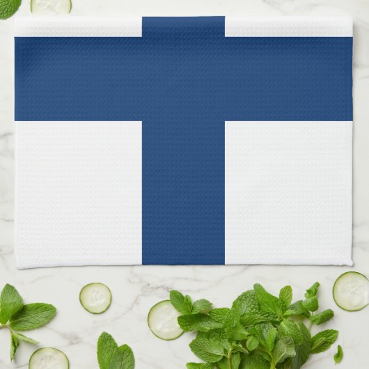Finnische Flagge Geschirrtuch (Gefaltet)