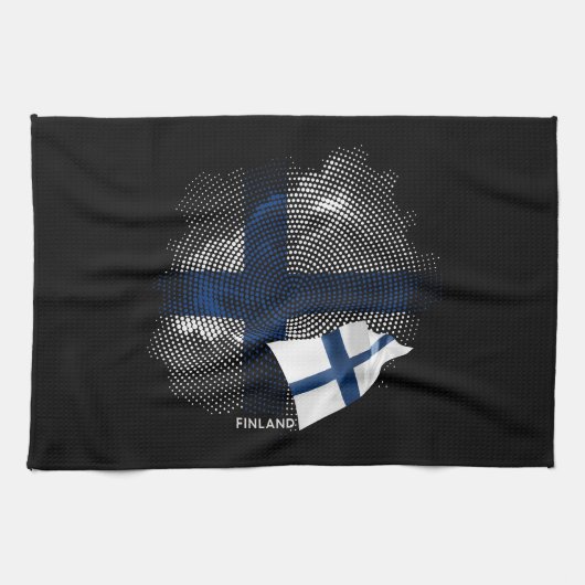 Finnische Flagge Geschirrtuch (Horizontal)