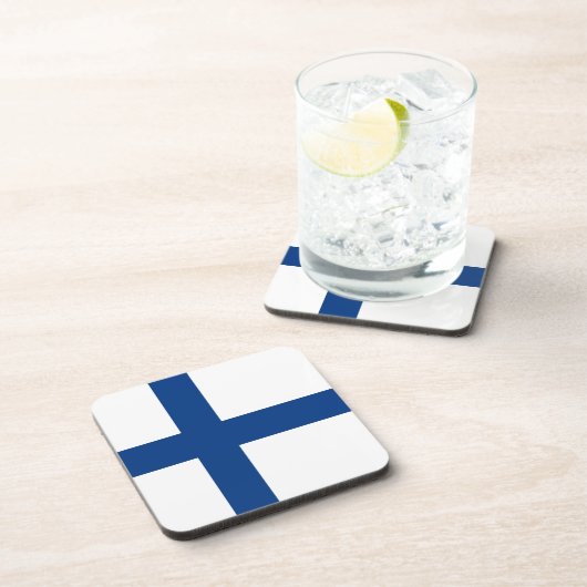 Finnische Flagge Getränkeuntersetzer (Rechte Seite)