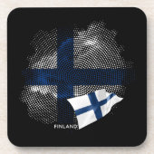 Finnische Flagge Getränkeuntersetzer (Vorderseite)