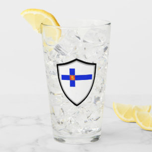 Finnische Flagge Glas