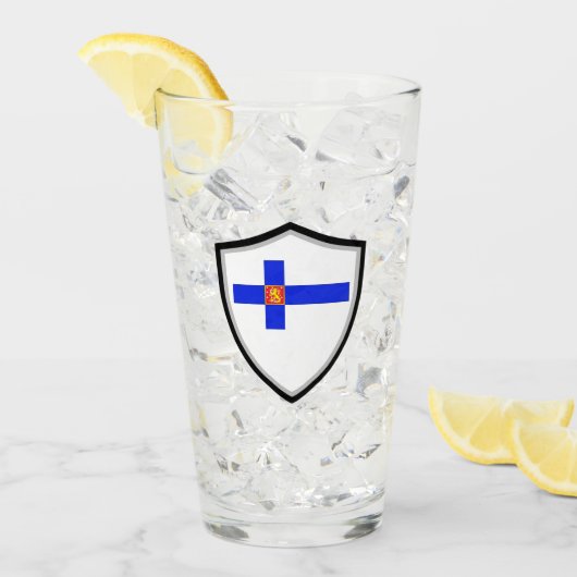 Finnische Flagge Glas (Vorderseite Ice)