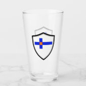 Finnische Flagge Glas (Vorderseite)