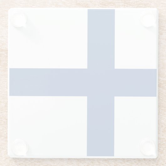 Finnische Flagge Glasuntersetzer (Rückseite)