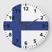 Finnische Flagge Große Wanduhr (Vorderseite)