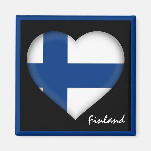 Finnische Flagge & Herz, Finnland - Urlaub /Sport Magnet (Vorne)