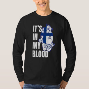 Finnische Flagge Herzblutgefäße Hand Finnland T-Shirt