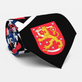 Finnische Flagge Herzmuster Finnischer Nationalsto Krawatte (Gerollt)