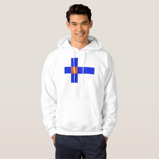Finnische Flagge Hoodie (Vorne ganz)