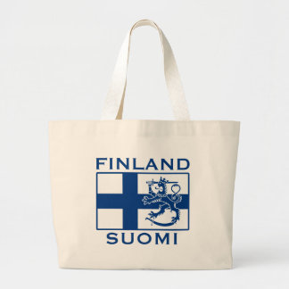 Finnische Flagge Jumbo Stoffbeutel