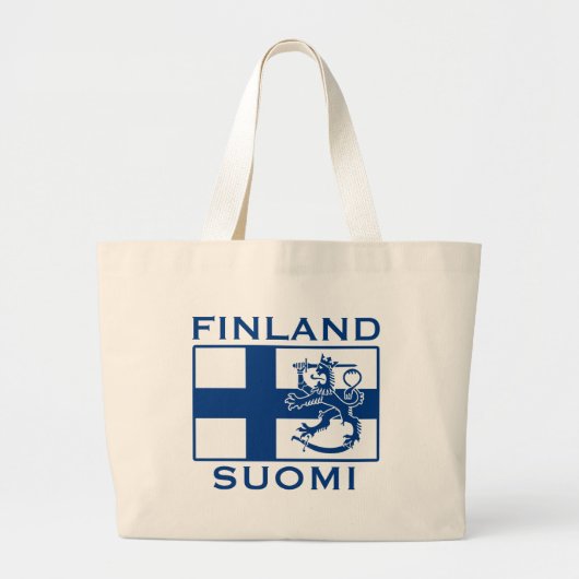 Finnische Flagge Jumbo Stoffbeutel (Vorne)
