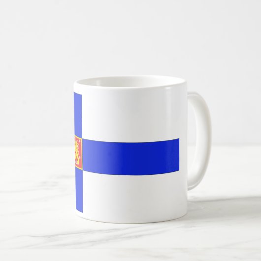 Finnische Flagge Kaffeetasse (VorderseiteRechts)