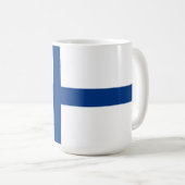 Finnische Flagge Kaffeetasse (VorderseiteRechts)
