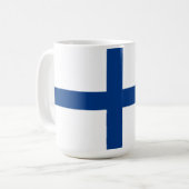 Finnische Flagge Kaffeetasse (Vorderseite Links)