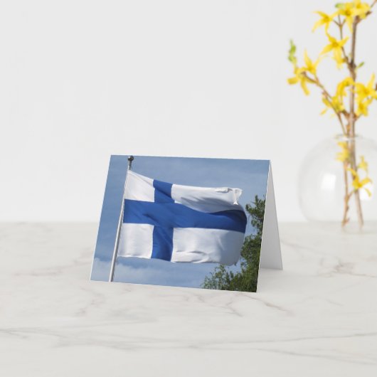 Finnische Flagge Karte (Gelbe Blume)