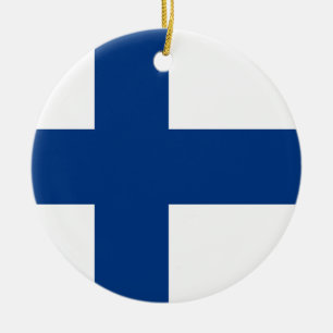 Finnische Flagge Keramik Ornament