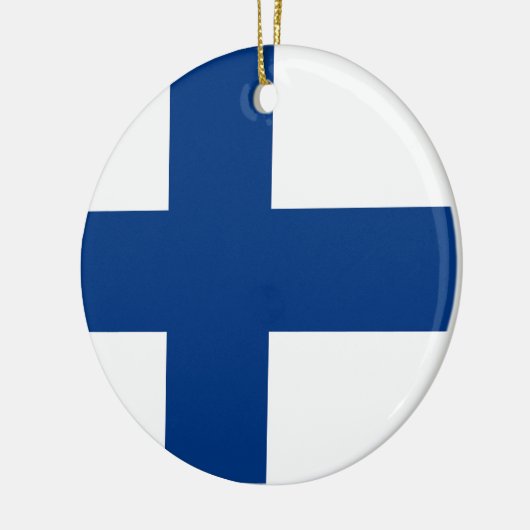 Finnische Flagge Keramik Ornament (Links)