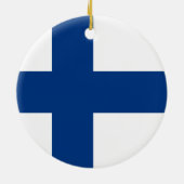 Finnische Flagge Keramik Ornament (Hinten)