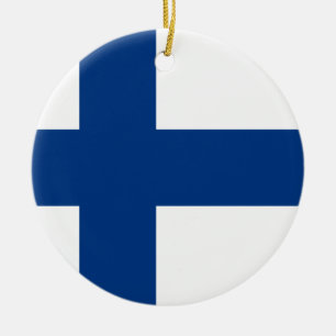 Finnische Flagge Keramik Ornament