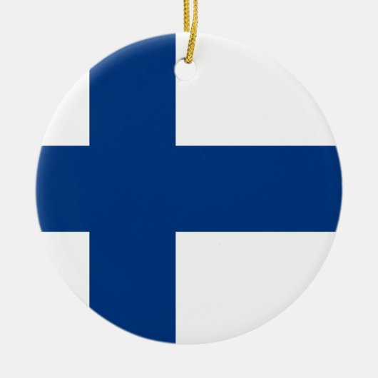 Finnische Flagge Keramik Ornament (Vorne)