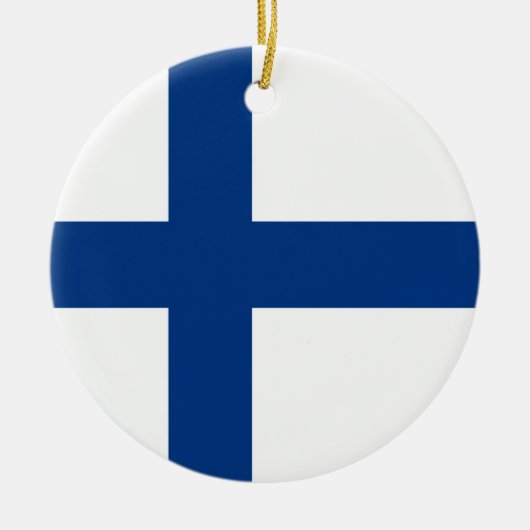 Finnische Flagge Keramik Ornament (Vorne)