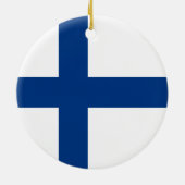 Finnische Flagge Keramik Ornament (Hinten)