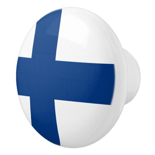 Finnische Flagge Keramik Pull Keramikknauf (Rechts)