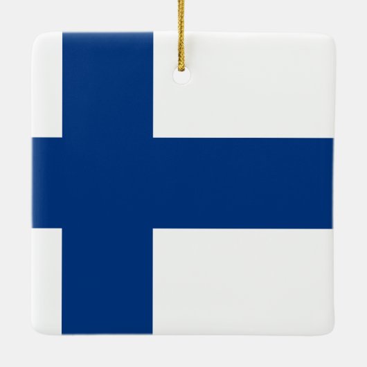 Finnische Flagge Keramikornament (Rückseite)