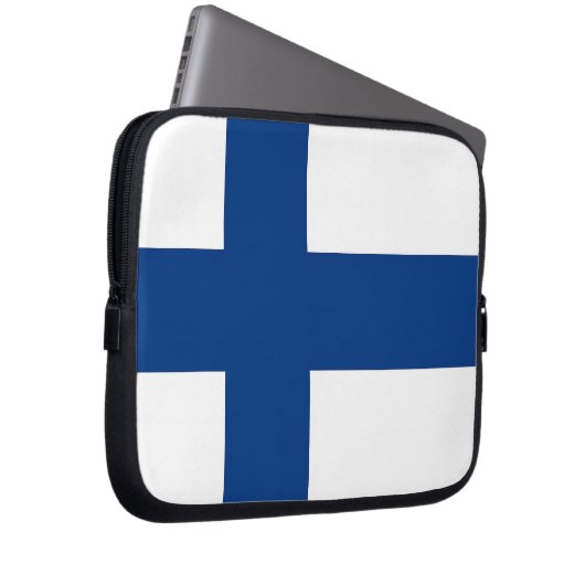 Finnische Flagge - Laptop-Sieb Laptopschutzhülle (Vorne Rechts)