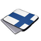 Finnische Flagge Laptopschutzhülle (Vorne Knopf)
