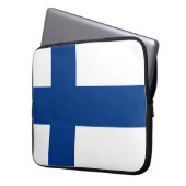 Finnische Flagge Laptopschutzhülle (Vorderseite Links)