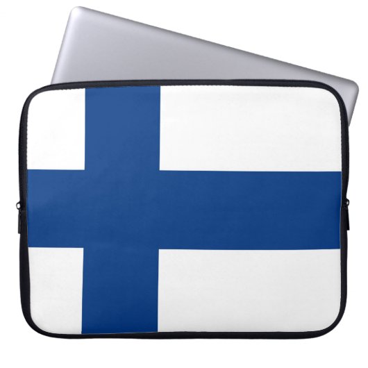 Finnische Flagge Laptopschutzhülle (Vorderseite)