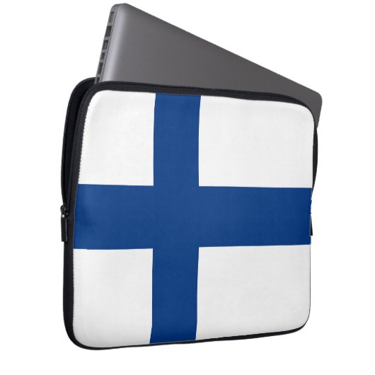 Finnische Flagge Laptopschutzhülle (Vorne Rechts)