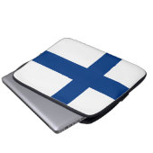 Finnische Flagge Laptopschutzhülle (Vorne Knopf)