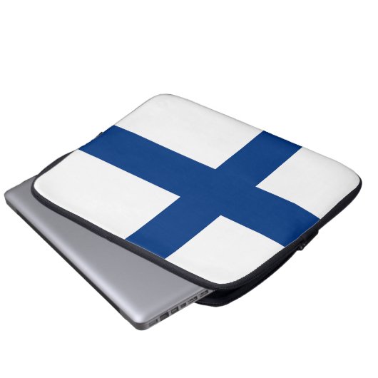 Finnische Flagge Laptopschutzhülle (Vorne Knopf)