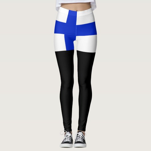 Finnische Flagge Leggings (Vorderseite)
