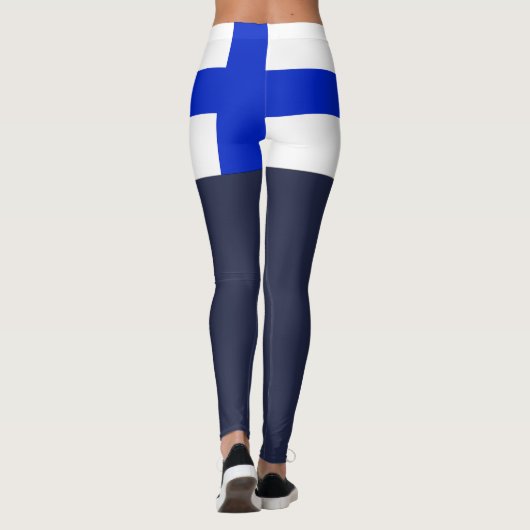 Finnische Flagge Leggings (Rückseite)