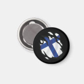 Finnische Flagge Magnet (Vorderseite/Rückseite)