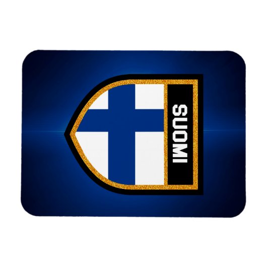 Finnische Flagge Magnet (Horizontal)