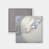 Finnische Flagge Magnet (Vorderseite/Rückseite)